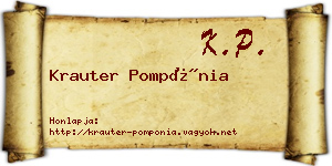 Krauter Pompónia névjegykártya